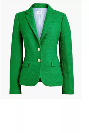 Petite Tweed Schoolboy Blazer Green