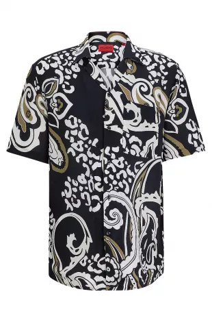 Relaxed-fit Shirt in Paisley-print Canvas