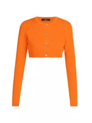 Greca Signature Cropped Knit Cardigan