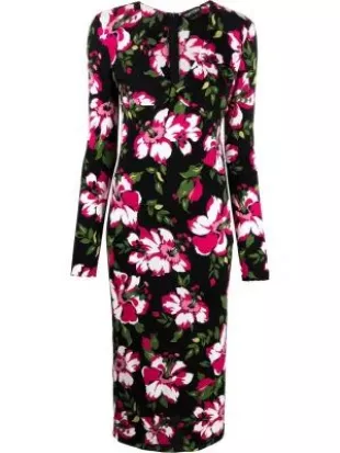Floral-print Mid-length Dress