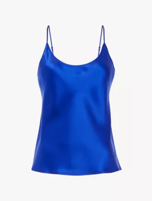 Silk Camisole Top in Electric Blue