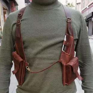 Rustic Leather Holster Bag Tan Leather Shoulder Bag