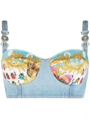 Versace - Dua Lipa Butterflies Bustier Top