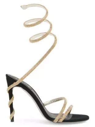 René Caovilla - Margot Embellished Satin Wrap Sandals