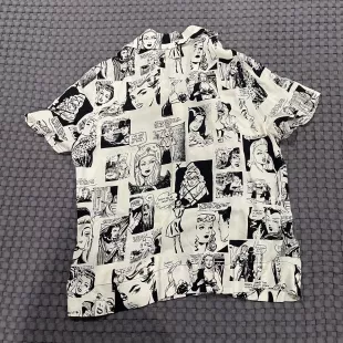 classic short-sleeved black & white shirt