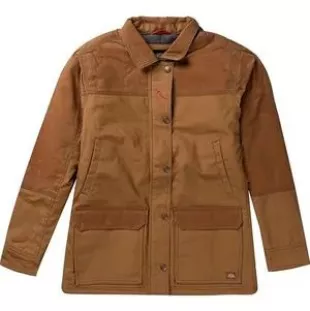 Men's Tradebuilt Wax Canvas Chore Coat, Brown Duck