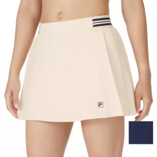 Womens Heritage Woven Tennis Skort (Ecru/Fila Navy)