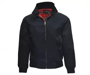 Black Classic Harrington Style Jacket Knightsbridge Tartan Lined (X-Large)