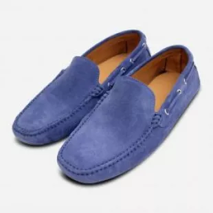 Blue Denim Jeans Suede Shoes