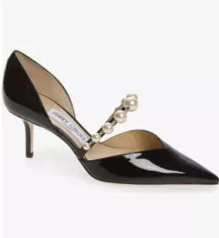 Jimmy Choo - Aurelie Imitation Pearl Strap Pointed Toe Pump