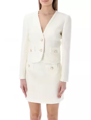 Trim Detailed Tweed Jacket