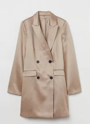 h&m satin jacket dress H M Satin Blazer Dress