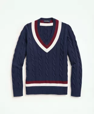 Brooks Brothers - Vintage-Inspired Tennis V-Neck Sweater