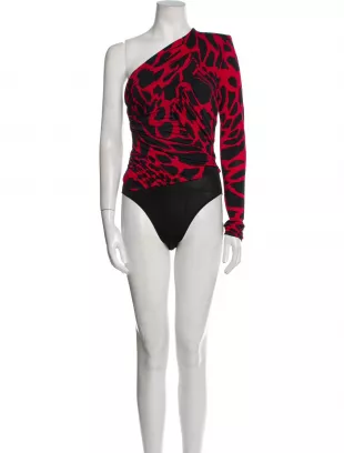 Animal Print One-Shoulder Bodysuit