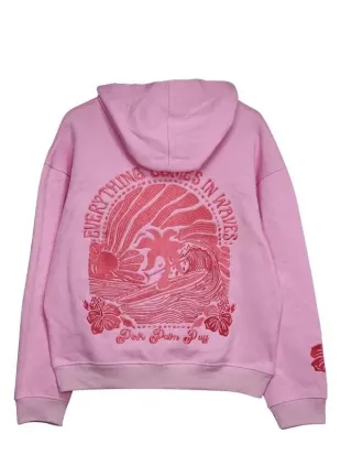 Pink Palm Puff Hoodie