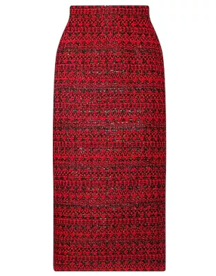 Red Tweed Mini Skirt