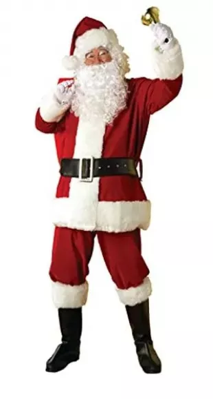 Men's Regal Plush Santa Suit, Red/White, Extra Large