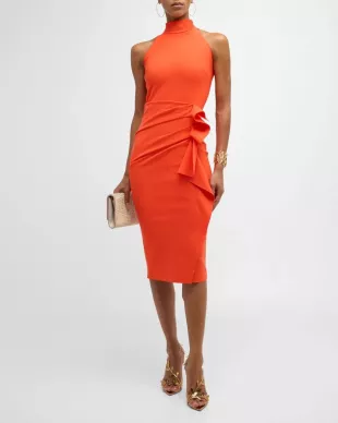 Chiara Boni La Petite Robe - Sleeveless Halter Ruched Dress Chiara Boni La Petite Robe - Sleeveless Halter Ruched Dress