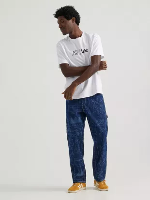 Basquiat Printed Wide Leg Jean