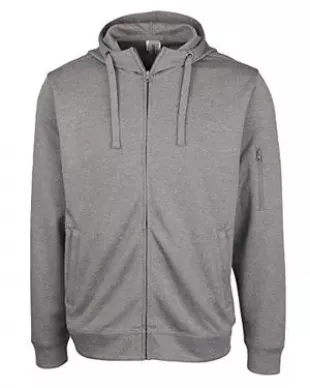 Unisex Lift Performance Full Zip Hoodie, Grey Melange