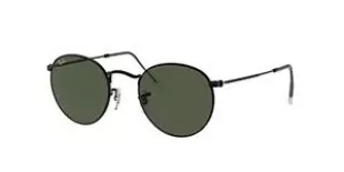 Rb3447 Round Metal Sunglasses, Black/G-15 Green, 50 mm