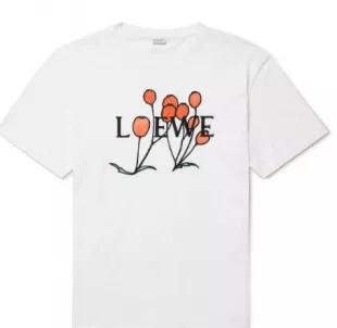 Loewe - Logo Print Cotton Blend Jersey T-Shirt White