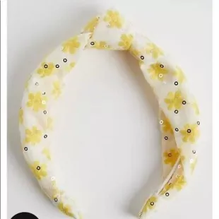 Floral Headband With Sequin Accents