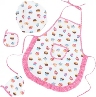 1 Set Kids Aprons for Cooking Cute Cupcake