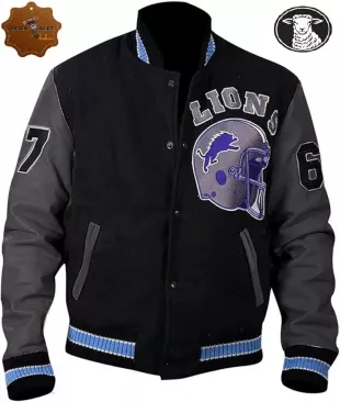 Beverly Hills Cop Eddie Murphy Axel Foley Detroit Lions Varsity Letterman Jacket | WOOL JACKET | Leather Sleeves | Jacket For Mens |