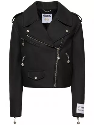 Faux leather biker jacket