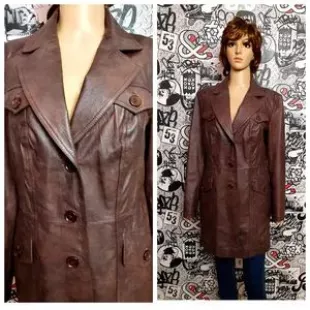 Blazer Genuine Leather Jacket for winter, Beautiful Brown Women Biker Jacket,