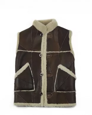 Unbranded - Unisex dark brown Sheepskin vest, lambskin winter vest for ...