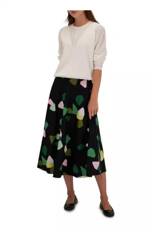 Akris punto - Kaleidoscope Midi-Skirt in Black Multi