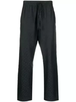 Logo-Jacquard Silk-Blend Trousers