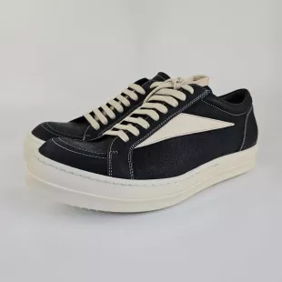 Rick Owens - Vintage Black Grained Leather Sneakers New 42 Rick Owens - Vintage Black Grained Leather Sneakers New 42