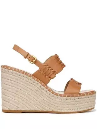 Veronica Beard - Riya Woven Leather Wedge Sandals