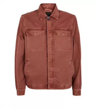 Veste utility en denim bordeaux