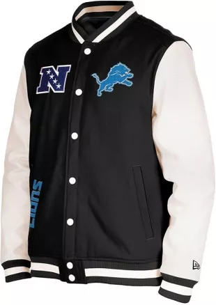 Lions Black White Varsity Jacket