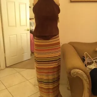 Striped Midi Skirt