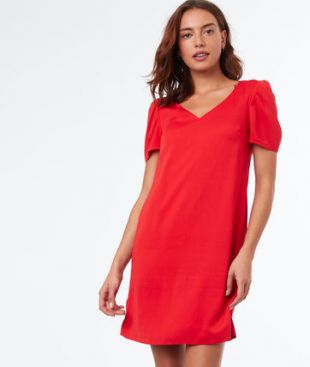 Robe droite col v   Robes   Vêtements   Prêt à porter