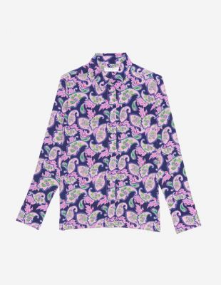 Chemise en soie imprimé cachemire