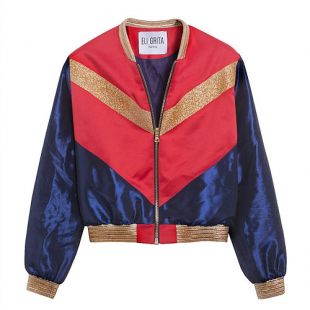 veste bleu or rouge