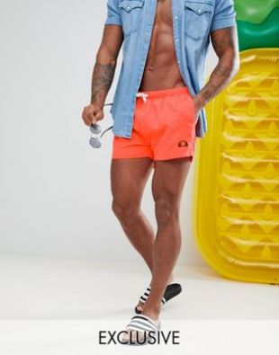 Ellesse   Short de bain à petit logo   Orange fluo at asos.com