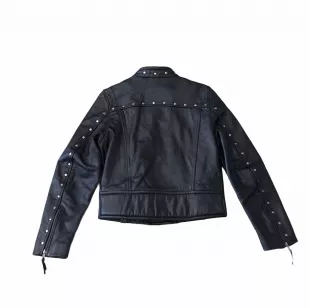 1980s Leather Asymmetrical Studded Vintage Jacket