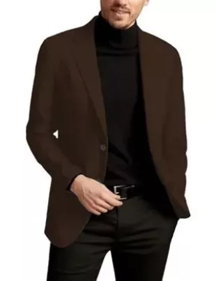 Men's Sport Coats & Blazers Dark Brown Suit Jackets for Men Slim Fit Casual Blazer Jacket Size XXS