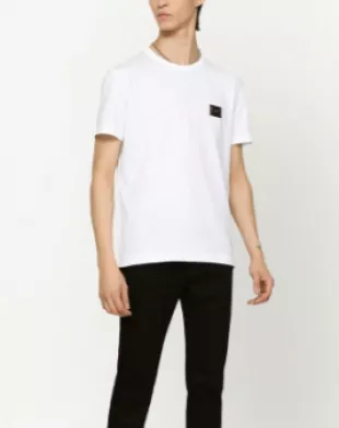 Logo-Plaque Short-Sleeve T-shirt In White