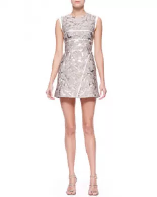 Sleeveless Embossed Foil Dress