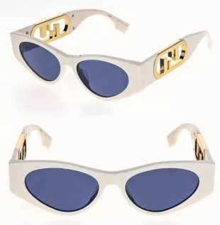 White Fashion Logo Sunglasses