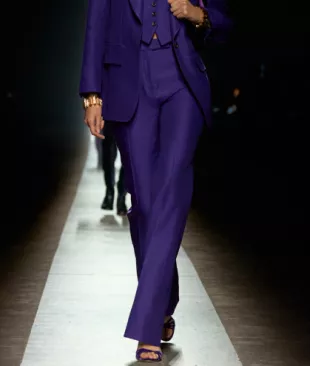 Tailored Wool-Silk Wide-Leg Pants