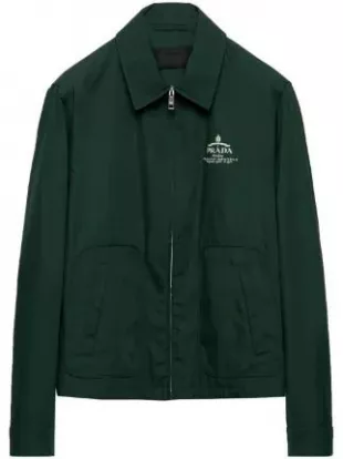 PRADA ダークグリーン ジャケット Prada - Dark Billiard Green Zip Collared Jacket